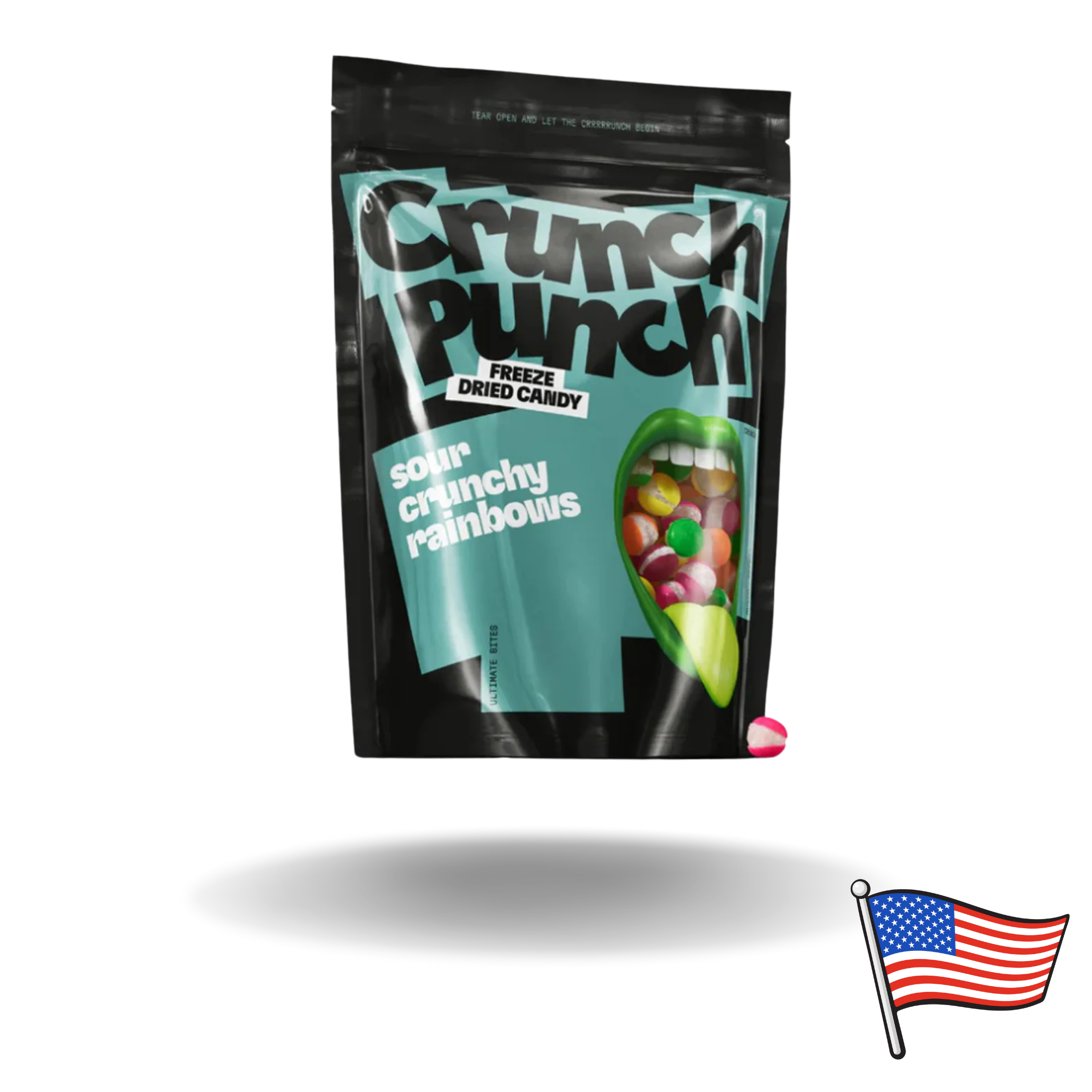 15x Crunch Punch Freeze-Dried Sour Crunchy Rainbows 100g